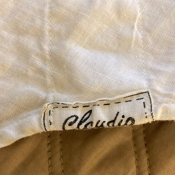 NWT Claudio Milano White Linen Dress with Coconut Shell Buttons & Side Pockets. - Picture 10 of 11